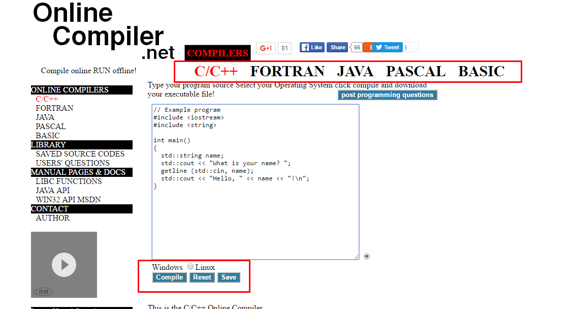 online-компилятор Compiler