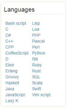 programming languages ​​Wandbox 